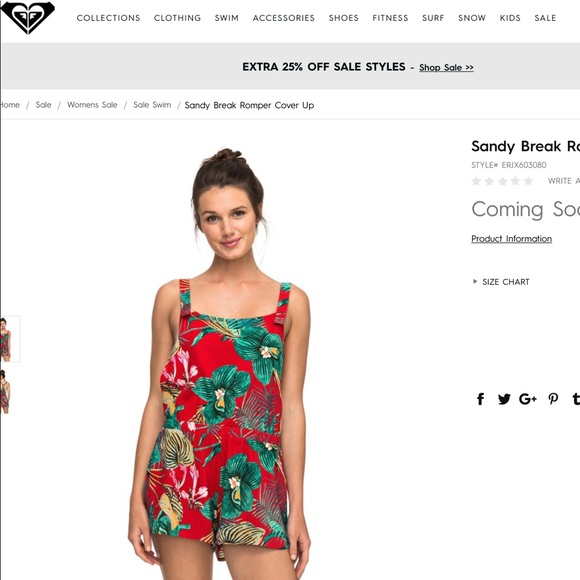Roxy Swim Roxy Womens Sandy Break Cover Up Romper Size Xs Poshmark